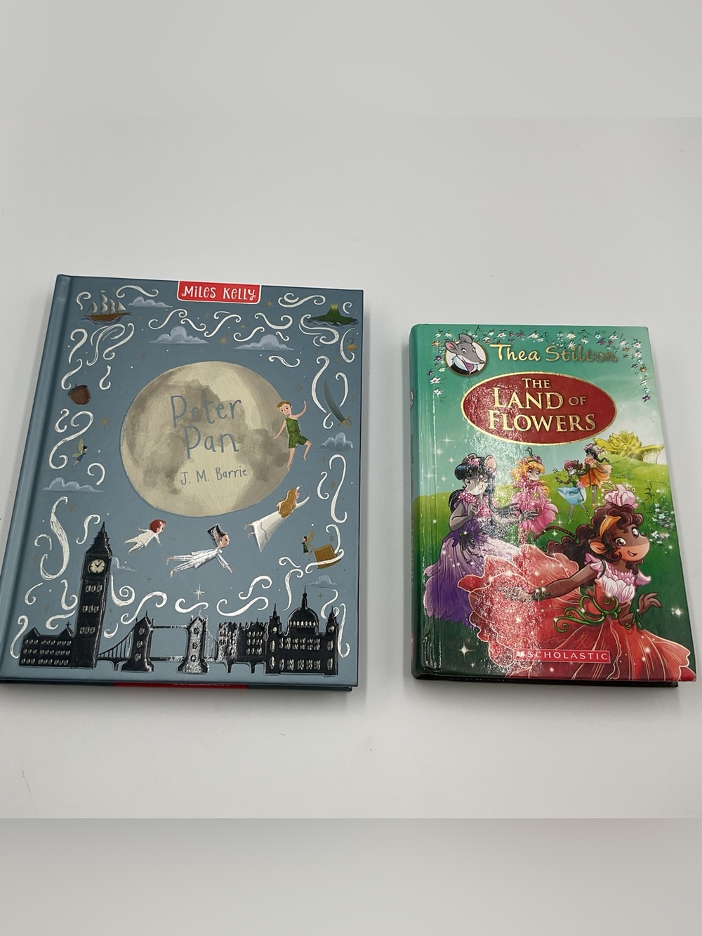 Lot x2 Illustrated Adventure Story Books Peter Pan Thea Stilton Land of Flowers